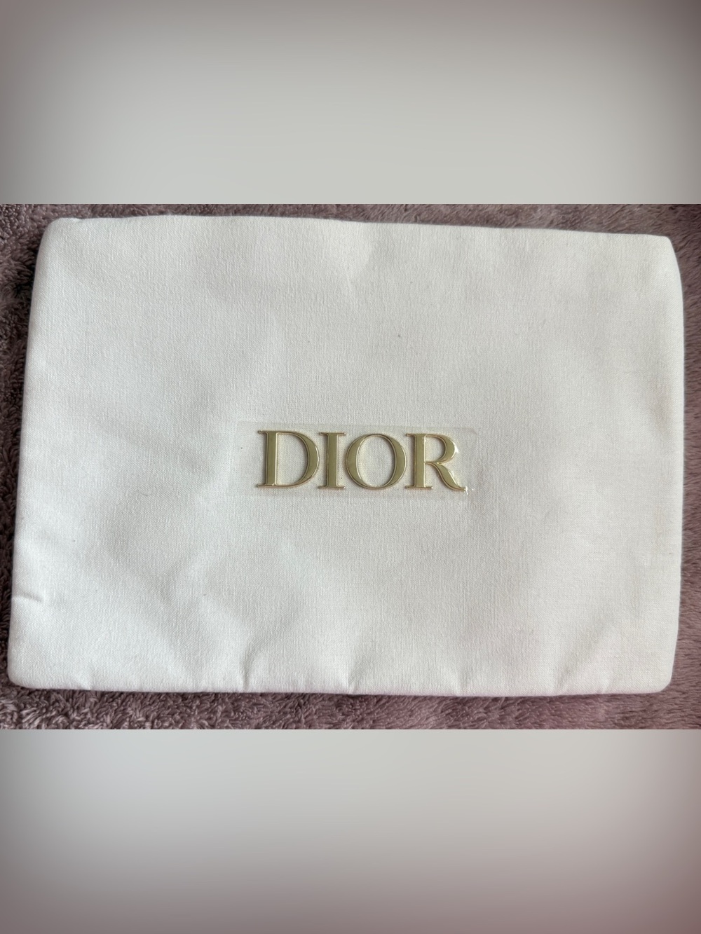 Dior Cosmetic Bag Gold Logo Gold zipper pull NWOT